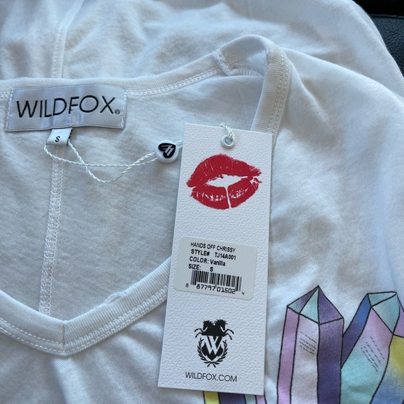 Wildfox Hands Off Chrissy V-neck T-shirt | White - Picture 8 of 10
